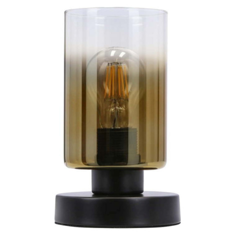 Černá stolní lampa se skleněným stínidlem (výška 20 cm) Aspra – Candellux Lighting
