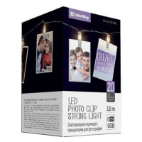 ColorWay CW-LCP-20L30BU, Párty fotokolíčky, vánoční dekorace, 20x LED, 3 m, USB