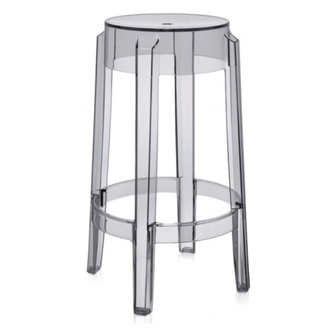 Kartell - Barová židle Charles Ghost nízká, kouřová