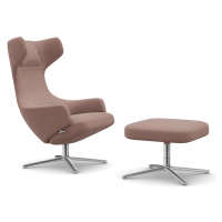 Výprodej Vitra designová křesla Grand Repos & Ottoman - látka kat. Dumet (Pale Rose/ Beige)