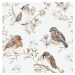 Dekornik Tapeta ptáci bílo-šedá 280x50 cm