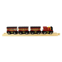 Dřevěná vláčkodráha Bigjigs - Dálkový vlak + 3 koleje