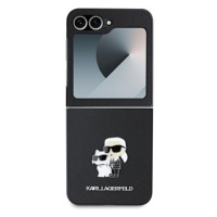 Karl Lagerfeld PU Saffiano Karl and Choupette Zadní Kryt pro Samsung Galaxy Z Flip6 Black