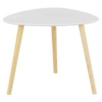 Tempo Kondela Příruční stolek TAVAS - bílá/přírodní dřevo + kupón KONDELA10 na okamžitou slevu 3