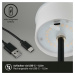 BRILONER LED nabíjecí stolní lampa 38 cm 2,6W 280lm černá IP44 BRILO 7438-015