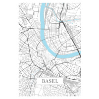 Mapa Basel white, (26.7 x 40 cm)