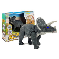 mamido Dinosaurus Triceratops na baterie se zvukovými efekty šedý