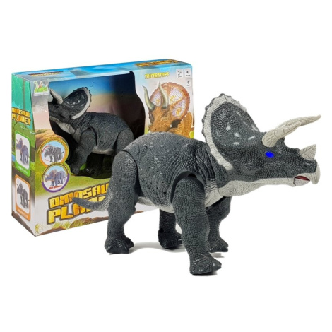 mamido Dinosaurus Triceratops na baterie se zvukovými efekty šedý