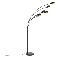 Designová stojací lampa, černá, 5 světel, Sixties Marmo