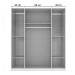 Šatní skříň TICAO alpská bílá/metalická šedá, šířka 181 cm