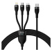 Baseus Kabel USB 3v1 Baseus Flash Series 2, USB-C + micro USB + Lightning, 100 W, 1,5 m (černý)