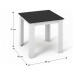 Jídelní stůl, bílá / černá, 80x80, kraz