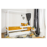 Vyspimese.CZ Dětská postel Míša se zábranou a přistýlkou Rozměr: 80x160 cm, Barva: bílá