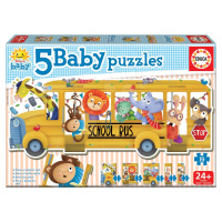 Educa puzzle pro nejmenší Baby 5 – Školní autobus se zvířátky 17575