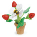 Dřevěné jahody v květináči Strawberry Flower Pot Tender Leaf Toys skládačka s magnetickým čmelák
