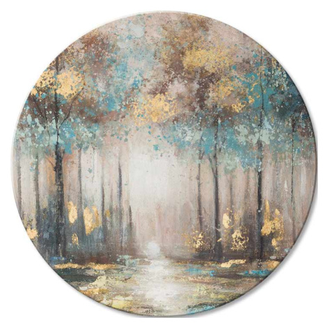 Kulaté obrazy akrylem Tajemství zlatého rána | different dimensions