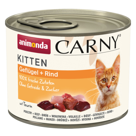 Animonda Carny Kitten 12 x 200 g - Hovězí a drůbeží