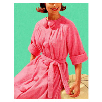 Ilustrace Woman Sitting in Pink Robe, CSA Images, 30 × 40 cm