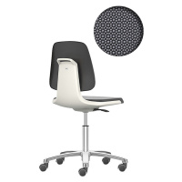 bimos Pracovní otočná židle LABSIT, pět noh s kolečky, sedák Supertec, bílá barva