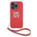 Pouzdro DKNY PU Leather Stack Logo Wrist Strap zadní kryt Apple iPhone 14 PRO Red