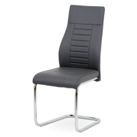 Jídelní židle CLARK — chrom, ekokůže, šedá