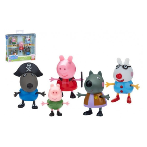Prasátko Peppa/Peppa Pig plast set 5 figurek v maškarních šatech v krabičce 16x15x4,5cm Teddies