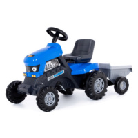 Šlapací Traktor Turbo s přívěsem modré