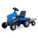 Šlapací Traktor Turbo s přívěsem modré
