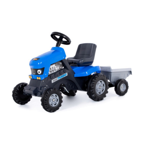 Šlapací Traktor Turbo s přívěsem modré POLESIE
