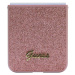 Guess PC/TPU Glitter Flakes Metal Logo kryt Samsung Galaxy Z Flip5 růžový