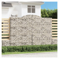 vidaXL Klenutý gabionový koš 300 x 30 x 220/240 cm pozinkované železo