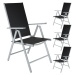 tectake 401632 4 zahradní židle hliníkové - stříbrná - stříbrná