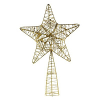 Decoled hvězda na špici stromu, zlatá, 24 × 36 cm