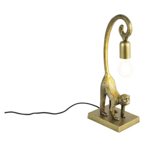 Vintage stolní lampa mosaz - Monkey Hale QAZQA