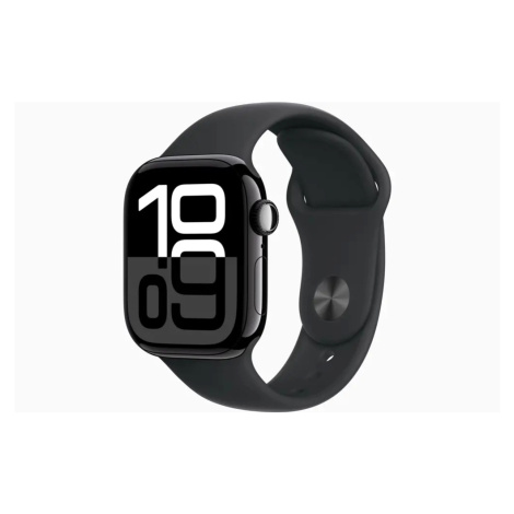 Apple Watch Series 10 GPS + Cellular 46mm Klavírně černý hliník s černým sportovním řemínkem - S