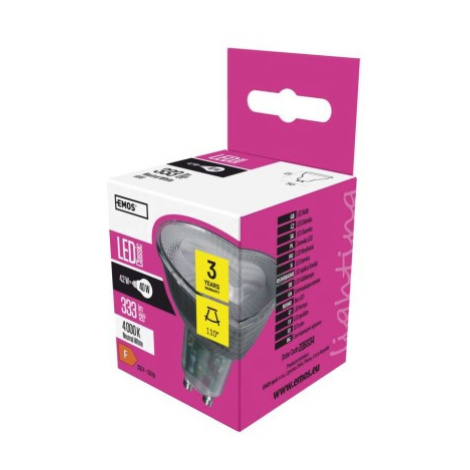LED žárovka Classic MR16 4,2W GU10 neutrální bílá EMOS