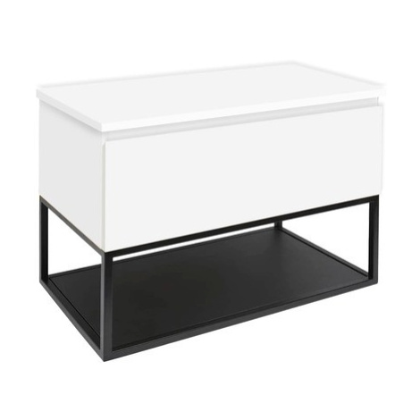 Koupelnová skříňka s krycí deskou SAT B-Way 79x57x45 cm bílá lesk BWAY80WDESK
