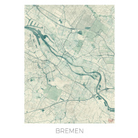 Mapa Bremen, Hubert Roguski, 30 × 40 cm