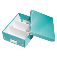 Tyrkysově modrý box s organizérem Leitz Office, délka 28 cm