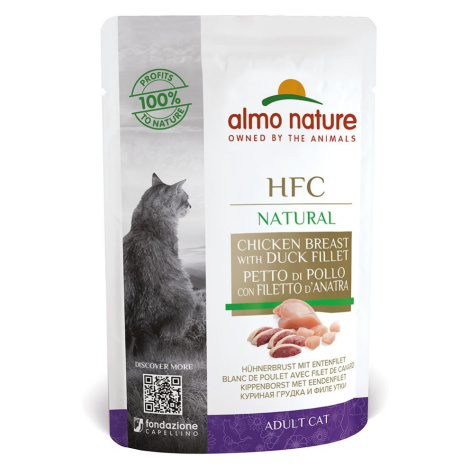 Almo Nature HFC Natural kuřecí prsa a kachní filet 24 × 55 g Almo Nature Holistic