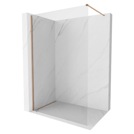 MEXEN/S Kioto-X Sprchová zástěna WALK-IN 70 x 200, transparent 10 mm, měď kartáčovaná 800-070-10