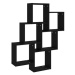 Shumee nástěnná obdélníková černá 78×15×93 cm dřevotříska , 807170