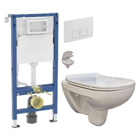 GEBERIT DuofixBasic s bílým tlačítkem DELTA50 + WC bez oplachového kruhu Edge + SEDÁTKO 458.103.