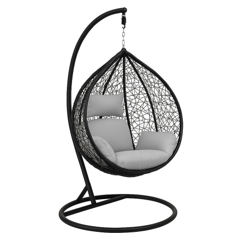 Závěsné houpací křeslo Houseland Luna XL černé