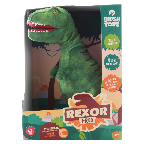 Plyšový dinosaurus T-Rex zvukový 38 cm zelený