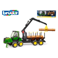 Bruder traktor 59 cm na volný chod se 4 kládami