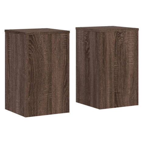 vidaXL Stojany na rostliny 2 ks hnědý dub 30x30x50 cm kompozitní dřevo