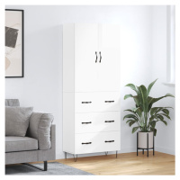 vidaXL Skříň highboard lesklá bílá 69,5 x 34 x 180 cm kompozitní dřevo