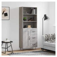 vidaXL Skříň highboard šedá sonoma 69,5 x 34 x 180 cm kompozitní dřevo