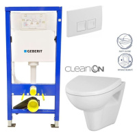 Geberit Duofix tlačítko DELTA50 bílé WC CERSANIT PARVA CLEANON + SEDÁTKO 458.103.00.1 50BI PA1